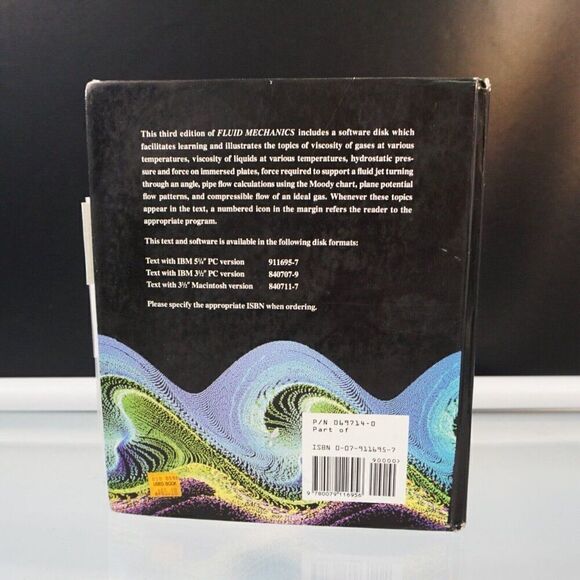 Fluid Mechanics By Frank White 3rd Edition 1994 Hardcover Book With Diskette - Picture 3 of 11